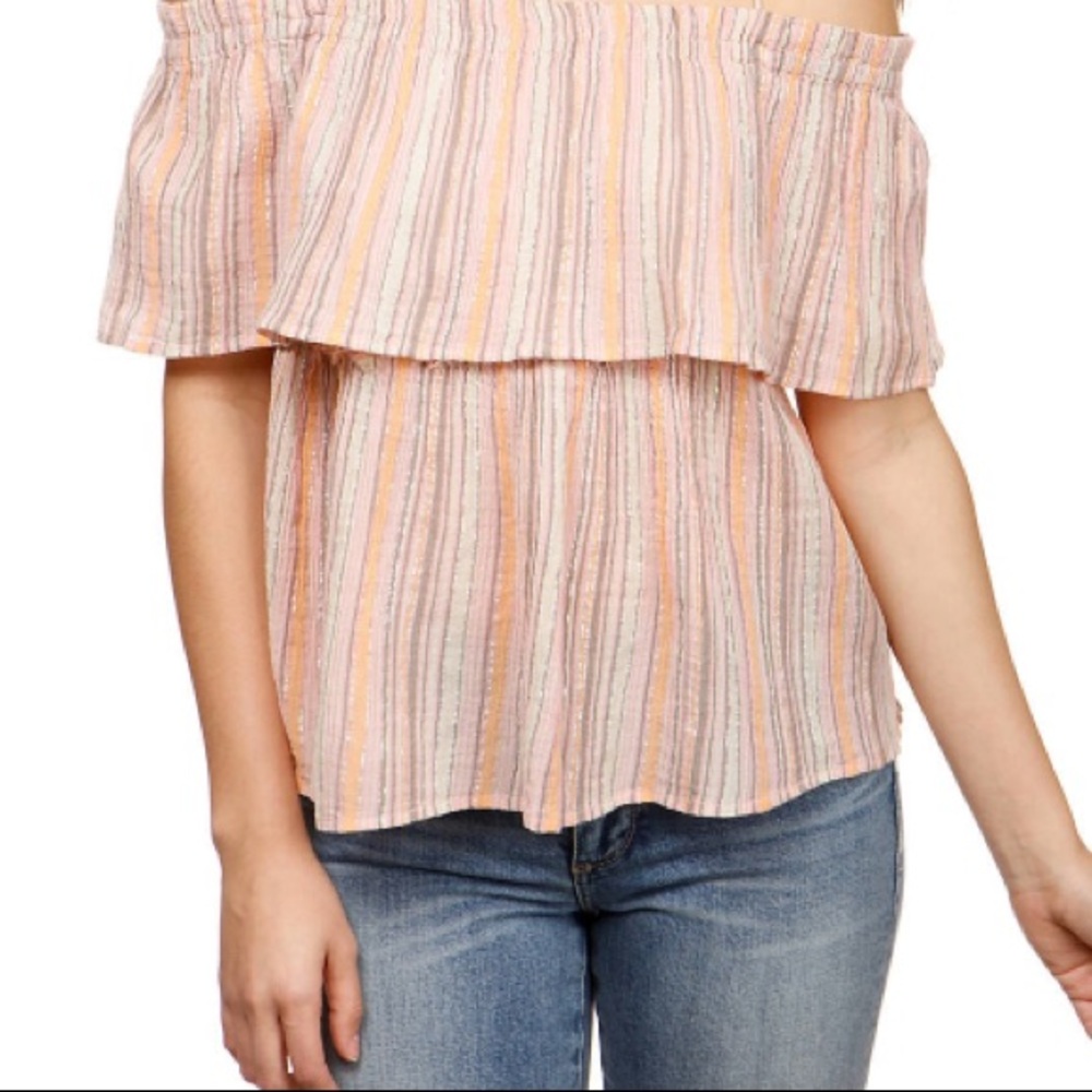 Lucky Brand Off the Shoulder Tiered Top